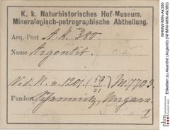 Etiketten zu Akanthit (Argentit) (NHMW-MIN-Ak380)